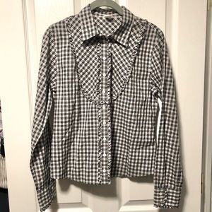 Like new!! JCrew mini ruffle button up